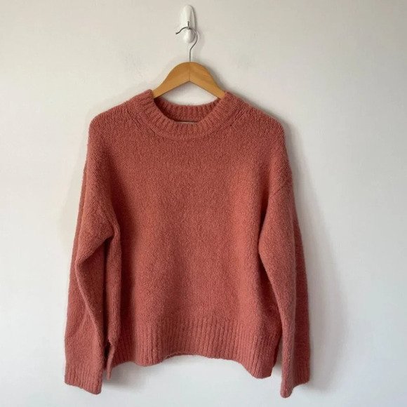 Zara Soft Cozy Knit Wool Alpaca Blend Drop  Shoulder Oversized Sweater Sz Small - Picture 2 of 8